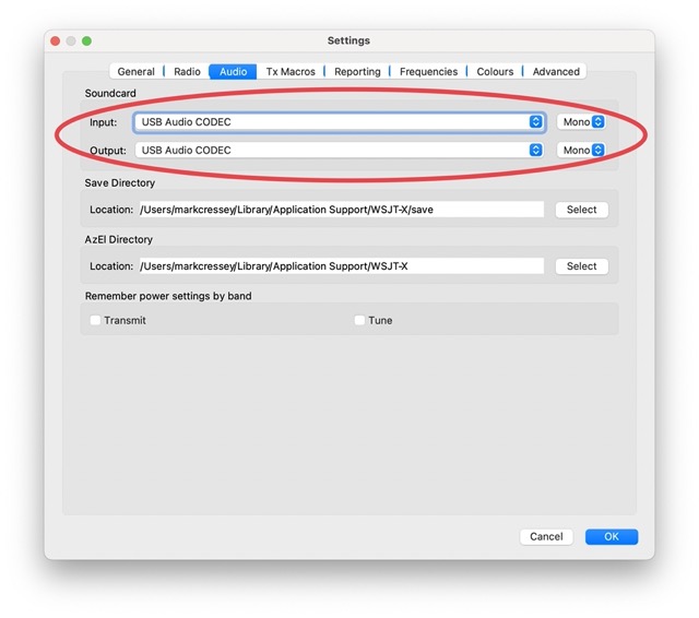 Yaesu WSJTX USB Audio Preferences
